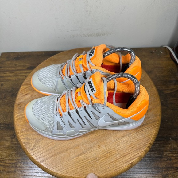 Nike Vapor Court Tennis Shoes Women\'s Gray Orange Sneakers Size 8 543222-018